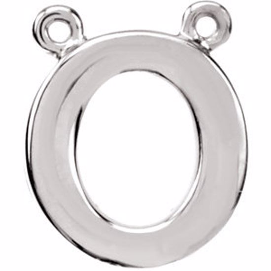 84575:136:P Sterling Silver Letter "O" Block Initial Necklace Center