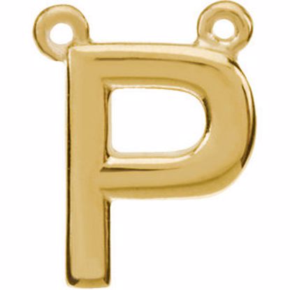 84575:142:P 14kt Yellow Letter "P" Block Initial Necklace Center