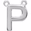 84575:143:P 14kt White Letter "P" Block Initial Necklace Center
