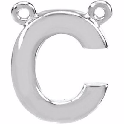 84575:147:P 14kt White Letter "C" Block Initial Necklace Center