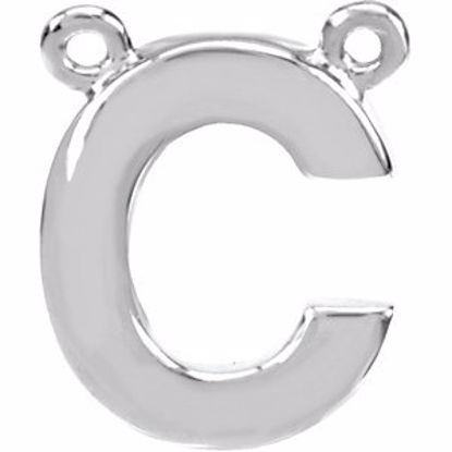 84575:148:P Sterling Silver Letter "C" Block Initial Necklace Center