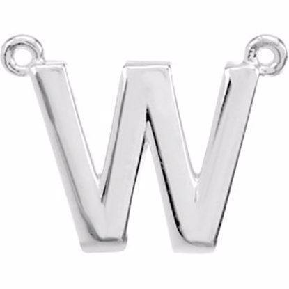 84575:316210:P Sterling Silver Letter "W" Block Initial Necklace Center