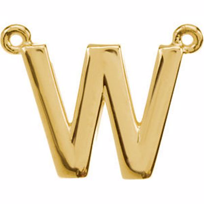 84575:316211:P 14kt Yellow Letter "W" Block Initial Necklace Center