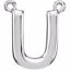 84575:316212:P Sterling Silver Letter "U" Block Initial Necklace Center