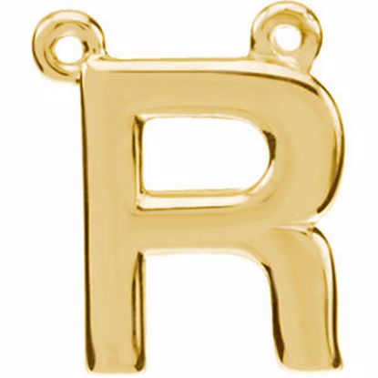 84575:316217:P 14kt Yellow Letter "R" Block Initial Necklace Center