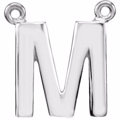 84575:316218:P Sterling Silver Letter "M" Block Initial Necklace Center