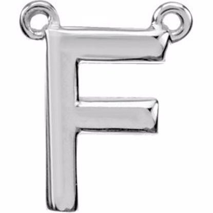 84575:316224:P Sterling Silver Letter "F" Block Initial Necklace Center