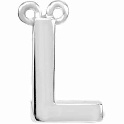 84575:316232:P 14kt White Letter "L" Block Initial Necklace Center