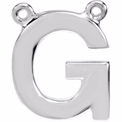 84575:316233:P 14kt White Letter "G" Block Initial Necklace Center