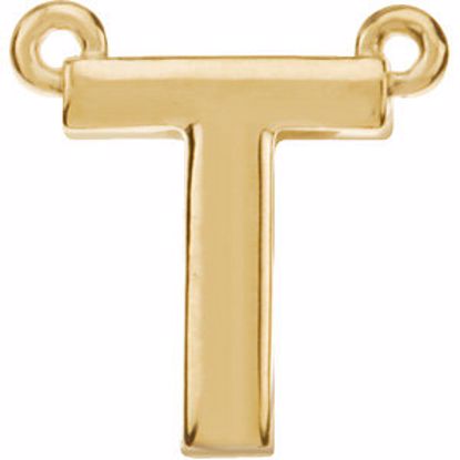 84575:164:P 14kt Yellow Letter "T" Block Initial Necklace Center