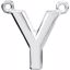 84575:173:P 14kt White Letter "Y" Block Initial Necklace Center
