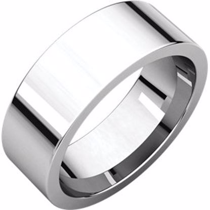 FIR5.5:225191:P 18kt White 7mm Flat Comfort Fit Band