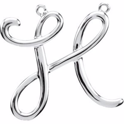 84576:202:P 14kt White "H" Script Initial