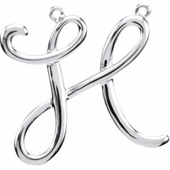 84576:202:P 14kt White "H" Script Initial