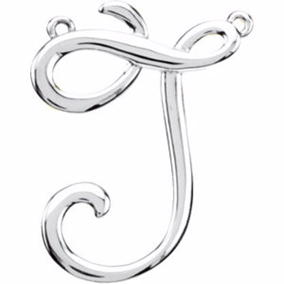 84576:206:P 14kt White "J" Script Initial