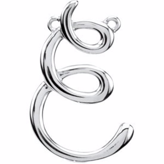 84576:208:P 14kt White "E" Script Initial