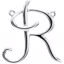 84576:221:P 14kt White "R" Script Initial