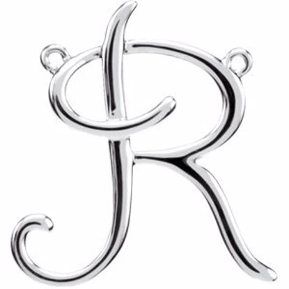 84576:222:P Sterling Silver "R" Script Initial