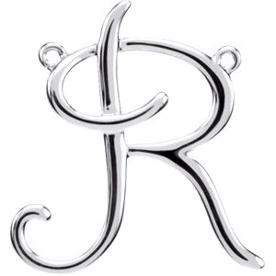 84576:222:P Sterling Silver "R" Script Initial