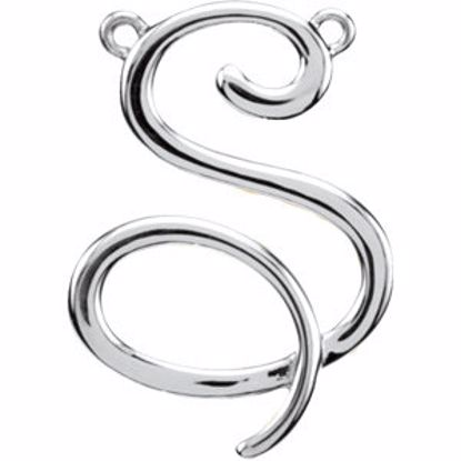84576:229:P 14kt White "S" Script Initial