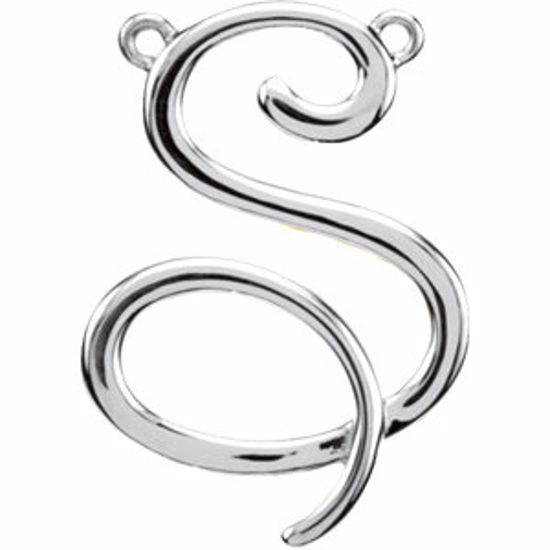 84576:229:P 14kt White "S" Script Initial