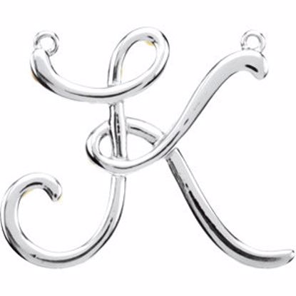 84576:241:P 14kt White "K" Script Initial
