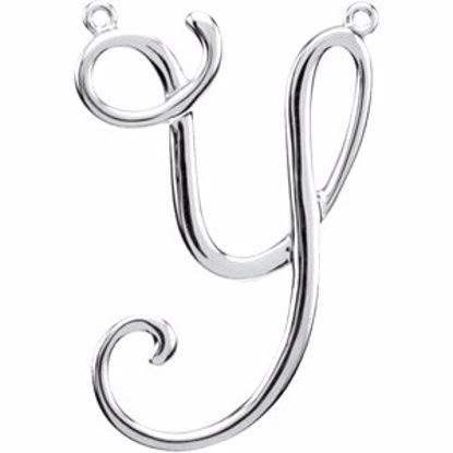 84576:267:P 14kt White "Y" Script Initial