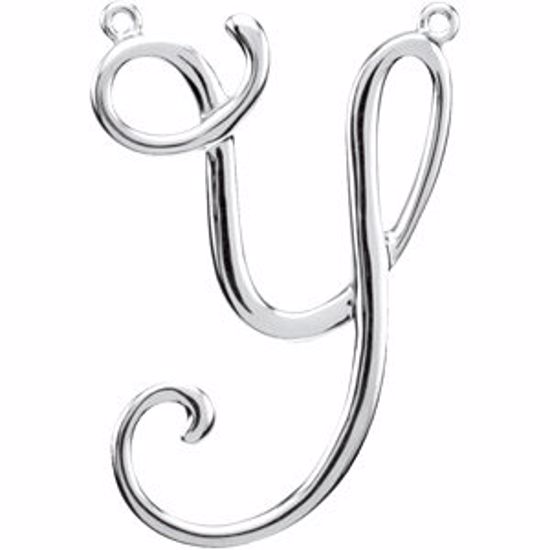 84576:267:P 14kt White "Y" Script Initial