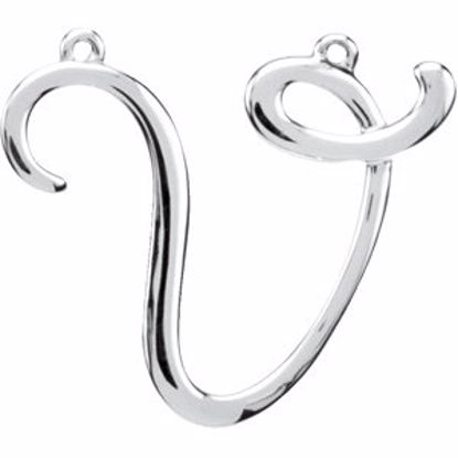 84576:280:P Sterling Silver "V" Script Initial