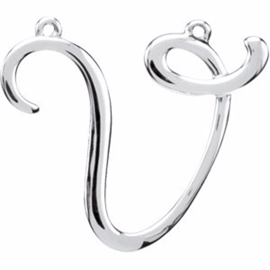 84576:280:P Sterling Silver "V" Script Initial