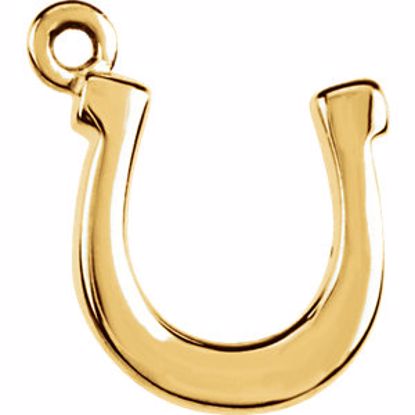 84579:101:P 14kt Yellow Petite Horseshoe Dangle
