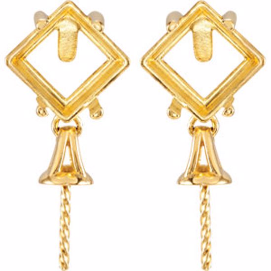 84598:1111:P Earring for Pearl & Cabochon Stone 