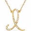 67399:117:P 14kt Yellow Letter "I" 1/8 CTW Diamond Initial 17" Necklace