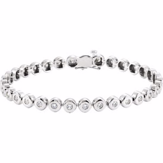 67400:60001:P 14kt White 2 CTW Diamond Line 7.25" Bracelet