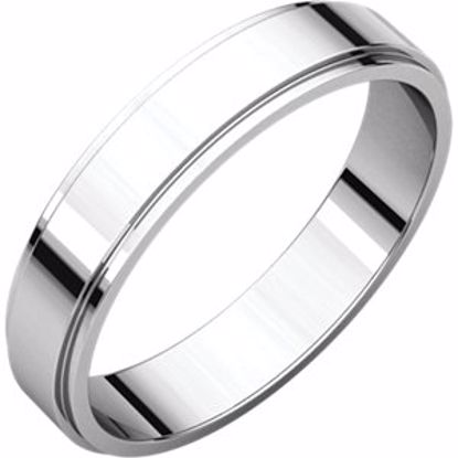 FE4.5:164917:P Platinum 4mm Flat Edge Band