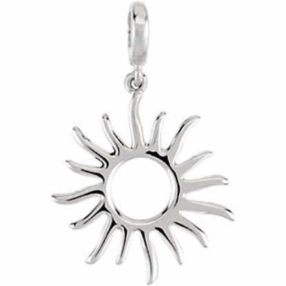 84623:101:P 14kt White 28.75x17mm Petite Sun Charm