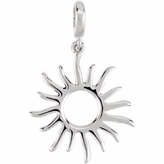 84623:101:P 14kt White 28.75x17mm Petite Sun Charm