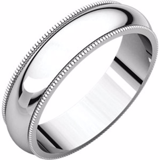MG8:150707:P 18kt White 5mm Milgrain Band