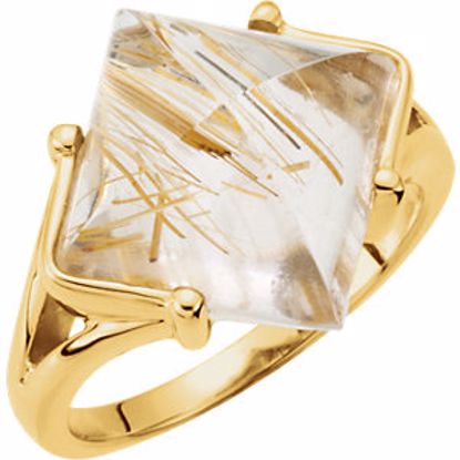 67229:324034:P 14kt Yellow Rutilated Quartz Ring