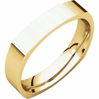 SQR4.5:276376:P 10kt Yellow 4mm Square Comfort Fit Band