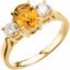 67570:100:P 14kt Yellow Citrine & 3/8 CTW Diamond Ring
