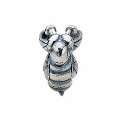 24730:101:P Sterling Silver 11.25x10.25 Bee Bead