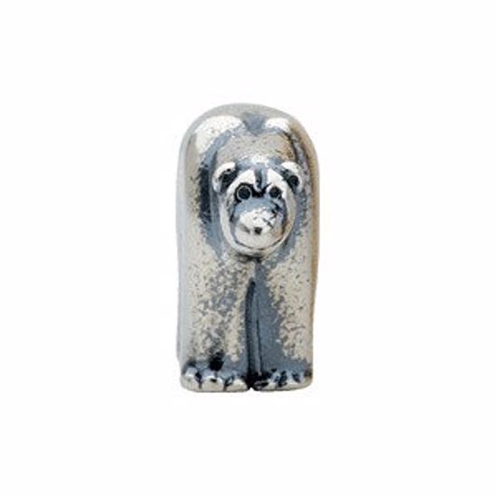 24734:101:P Sterling Silver 9.5x15 Bear Slider Bead
