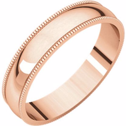 MGL8:125250:P 14kt Rose 4mm Light Milgrain Band