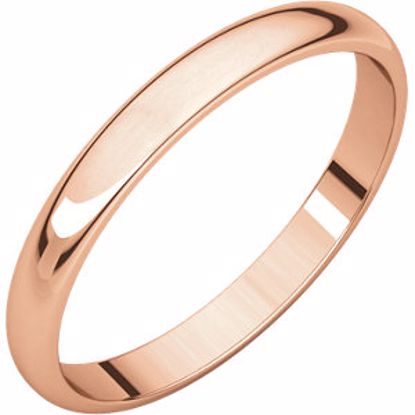 HRL4.5:613:P 14kt Rose 2.5mm Half Round Light Band