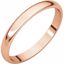 HRL4.5:613:P 14kt Rose 2.5mm Half Round Light Band