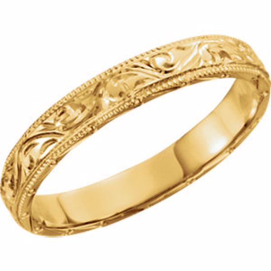 50093:60007:P 14kt Yellow 3mm Hand Engraved Band Size 11