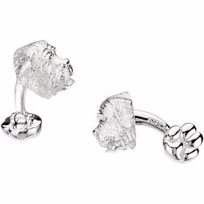 67658:1000:P Sterling Silver / Rhodium Plated Heart U Back&trade; Mastiff Cuff Links