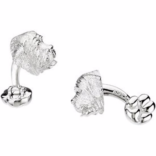 67658:1000:P Sterling Silver / Rhodium Plated Heart U Back&trade; Mastiff Cuff Links
