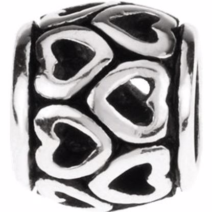 24822:1000:P Sterling Silver 8mm Heart Spacer Bead